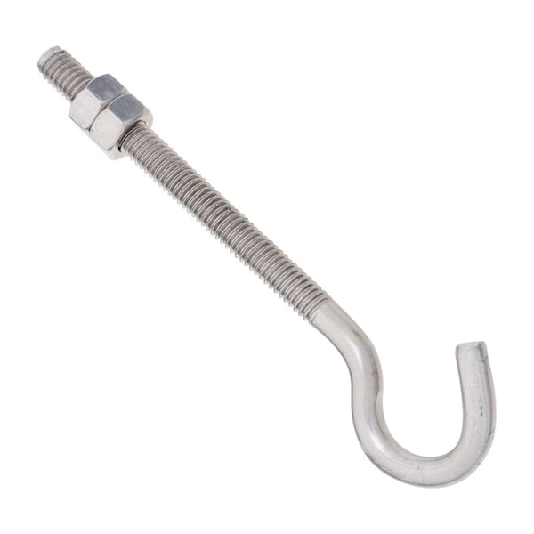 National Hardware National Hardware Zinc-Plated Silver Stainless Steel 5 in. L Hook Bolt 115 lb 1 pk N221-713 - main